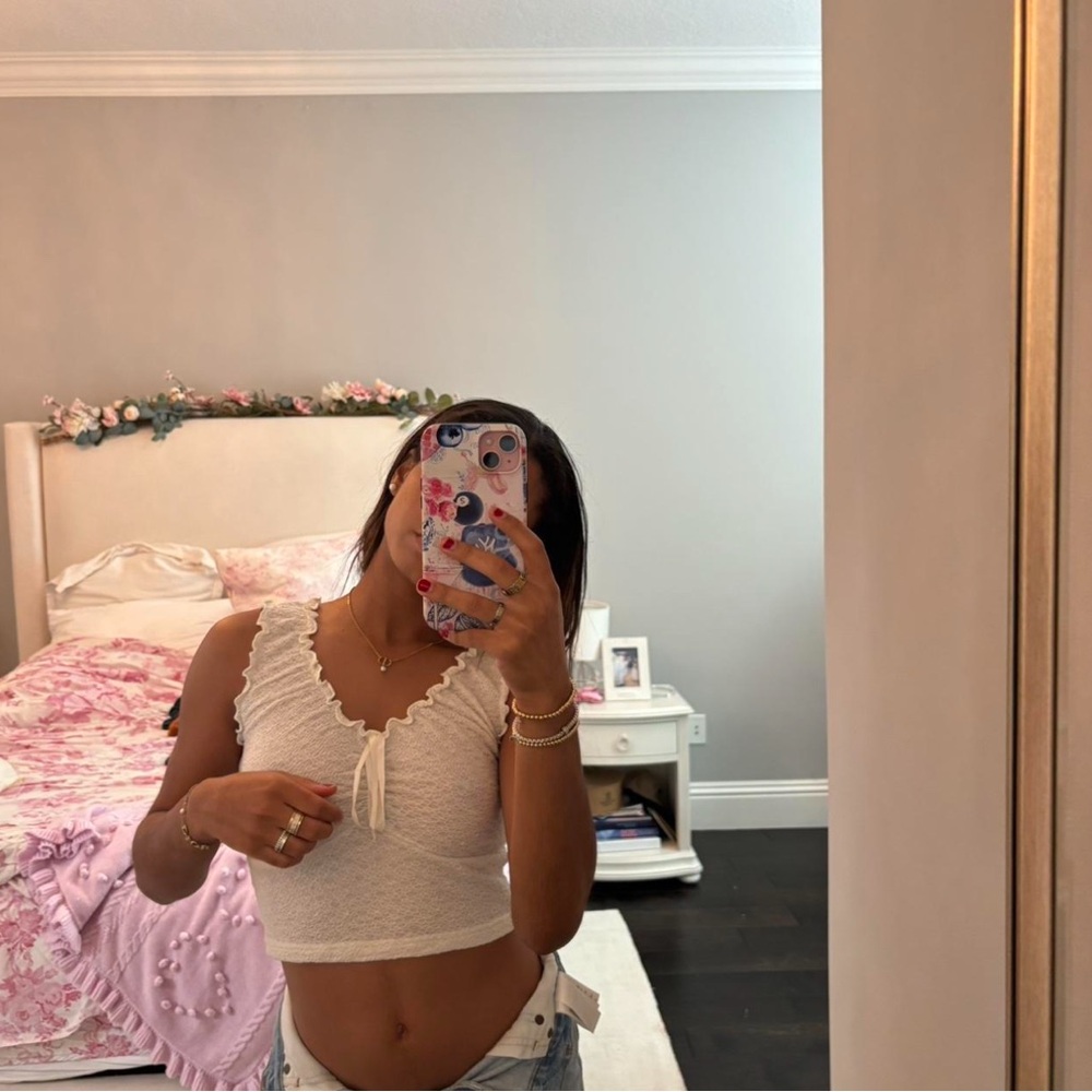 Brandy Melville Cream Textured Top